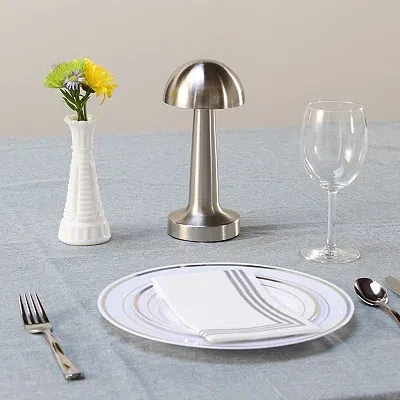 Kirkland's Metal Mushroom Mini Cordless Lamp In Silver