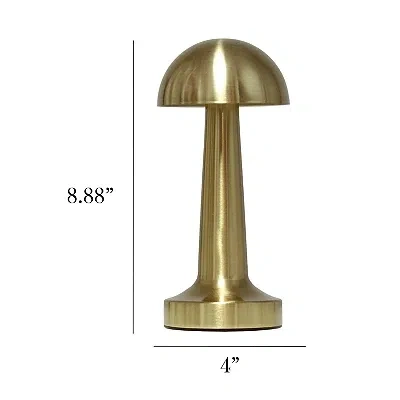 Kirkland's Metal Mushroom Mini Cordless Lamp In Gold