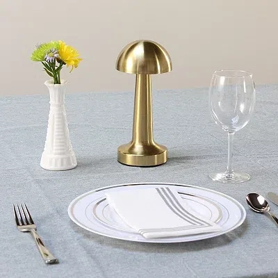 Kirkland's Metal Mushroom Mini Cordless Lamp In Gold