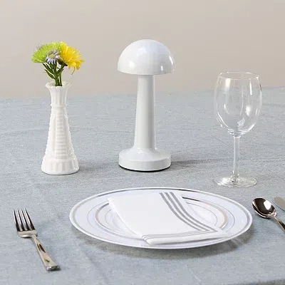 Kirkland's Metal Mushroom Mini Cordless Lamp In White