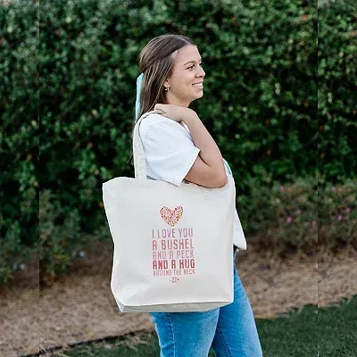Kirkland's Bushel And Peck Canvas Tote Bag In White