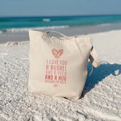 Kirkland's Bushel And Peck Canvas Tote Bag In White