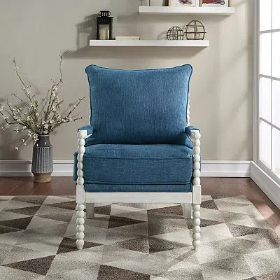 Kirkland's Kaylee Spindle Frame Accent Chair In Blue