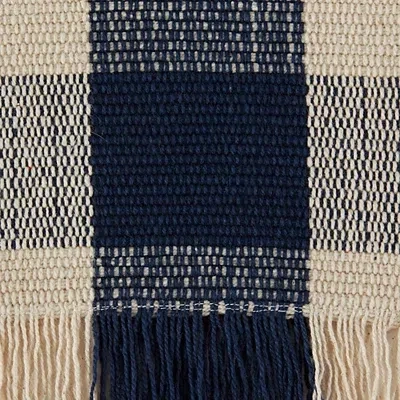 Kirkland's Flax Checkered Fringe Table Runner In Multi