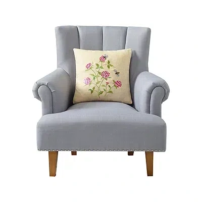 Kirkland's Embroidered Pink Clovers And Bees Pillow In Multi