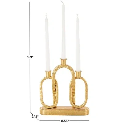 Kirkland's Metal Ovals Taper Candle Holder In Gold