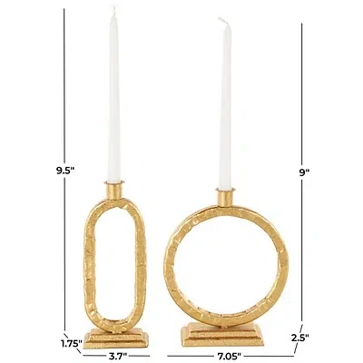 Kirkland's Metal Round Taper Candle Holders In Gold