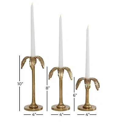 Kirkland's Palm Trees Taper Candle Holders In Gold