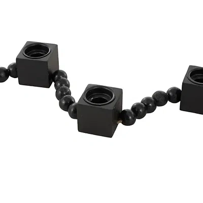 Kirkland's Beaded Garland Taper Candle Holder In Black
