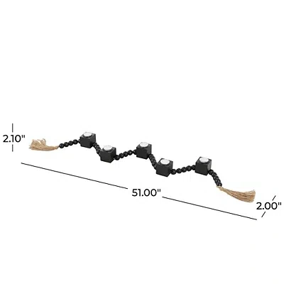 Kirkland's Beaded Garland Taper Candle Holder In Black