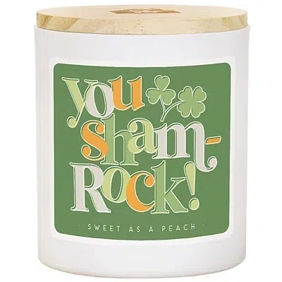 Kirkland's You Sham-rock Sweet As Peach Jar Candle In White