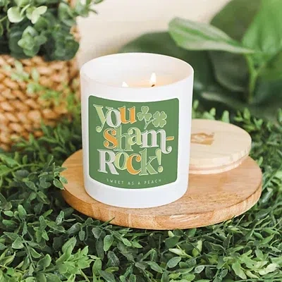 Kirkland's You Sham-rock Sweet As Peach Jar Candle In White