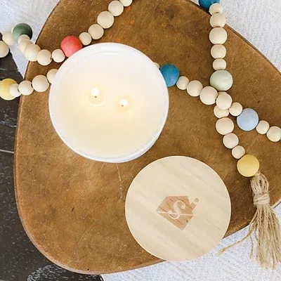 Kirkland's You Sham-rock Sweet As Peach Jar Candle In White