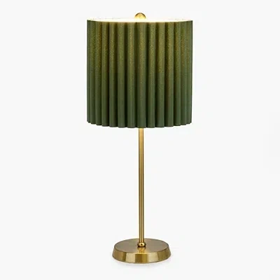 Kirkland's Stick Lamp With Green Scalloped Shade In Green