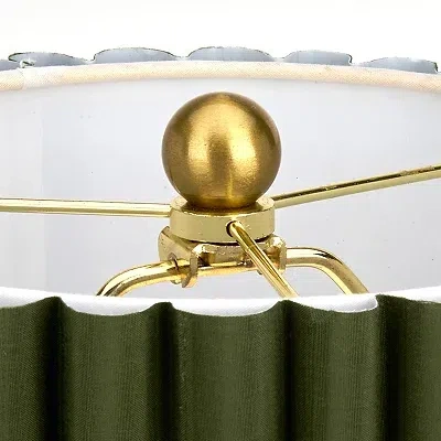 Kirkland's Stick Lamp With Green Scalloped Shade In Green