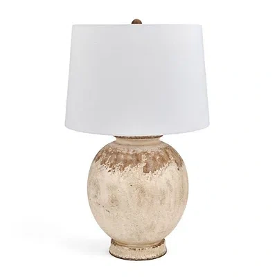 Kirkland's Neutral Distressed Ashton Table Lamp In White