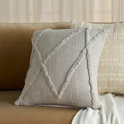 Kirkland's Light Gray Distressed Diamond Pillow In Gray