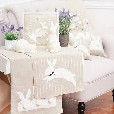 Kirkland's Bunny Hop Striped Table Runner In Neutral