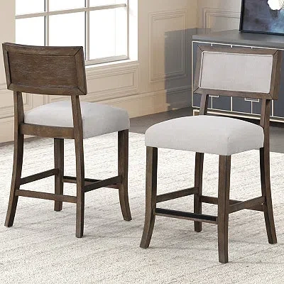 Kirkland's Upholstered Sarena Counter Stools In Brown