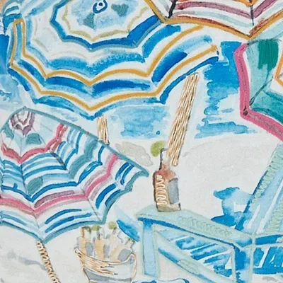 Kirkland's Colorful Beach Umbrellas Outdoor Pillow In Blue