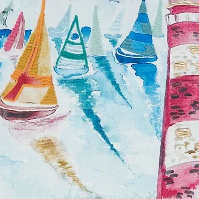 Kirkland's Colorful Lighthouse Outdoor Pillow In Multi