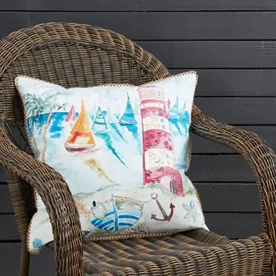 Kirkland's Colorful Lighthouse Outdoor Pillow In Multi