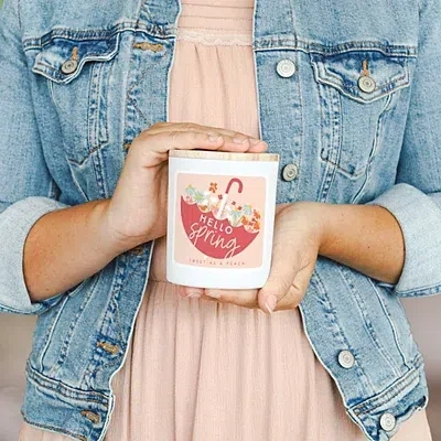 Kirkland's Hello Spring Sweet Peach 2-wick Jar Candle In Multi