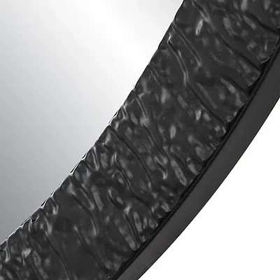 Kirkland's Textured Round Frame Wall Mirror In Black