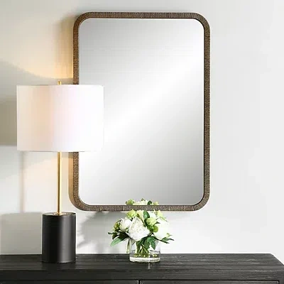 Kirkland's Textured Rectangular Frame Wall Mirror In Brown