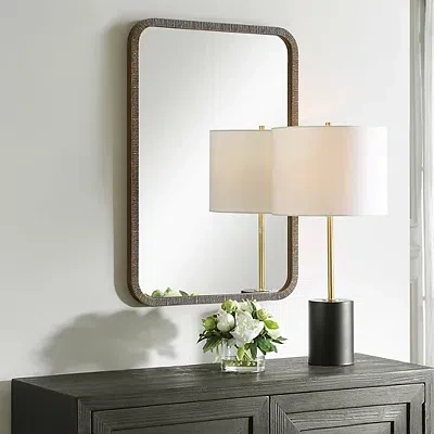 Kirkland's Textured Rectangular Frame Wall Mirror In Brown