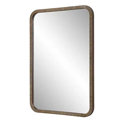 Kirkland's Textured Rectangular Frame Wall Mirror In Brown
