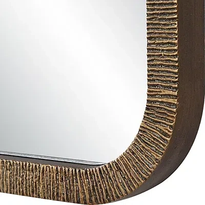 Kirkland's Textured Rectangular Frame Wall Mirror In Brown