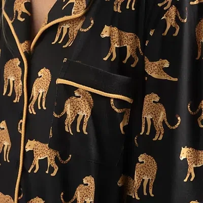 Kirkland's Cheetah Large Pajama Set In Black