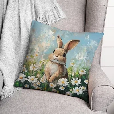 Kirkland's Painted Floral Bunny Pillow In Multi
