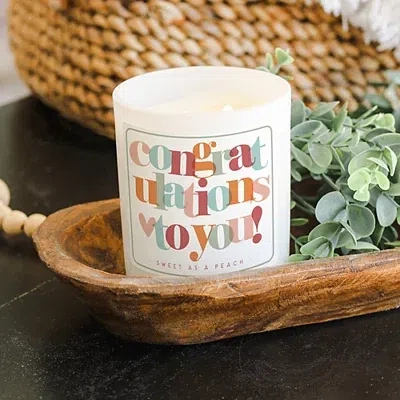 Kirkland's Congratulations Sweet Peach 2-wick Jar Candle In Multi