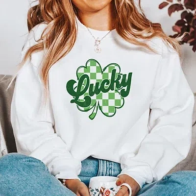 Kirkland's Xlarge Lucky Plaid Shamrock Sweatshirt In Animal Print