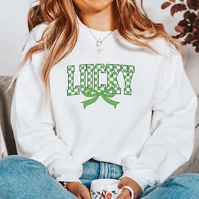 Kirkland's Xlarge Lucky Bow Sweatshirt In White