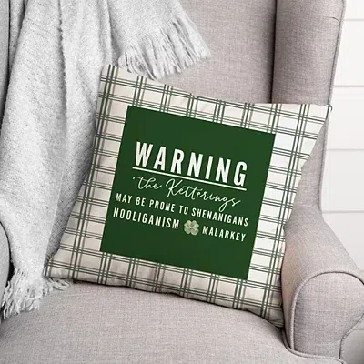 Kirkland's Personalized St. Patricks Day Warning Pillow In Multi