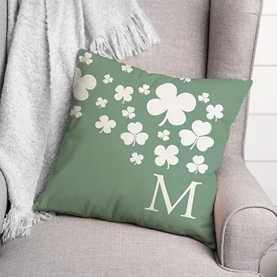Kirkland's Personalized Monogram Falling Shamrocks Pillow In Green