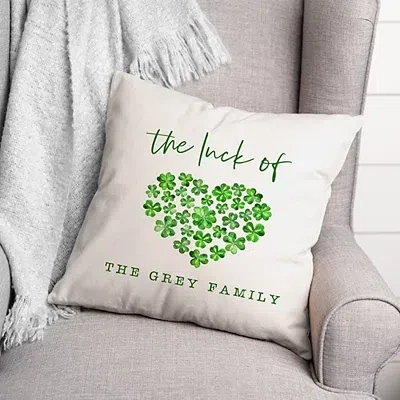 Kirkland's Personalized Luck Clover Heart Pillow In Green
