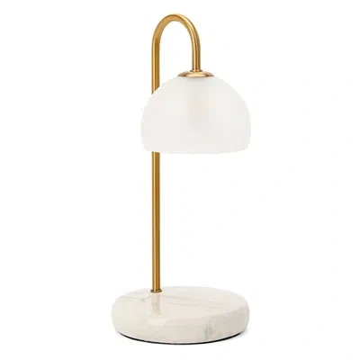 Kirkland's Faux Marble Base Candle Warmer Lamp With Timer In White