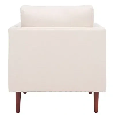 Kirkland's Bone White Linen & Walnut Lulu Accent Chair In White
