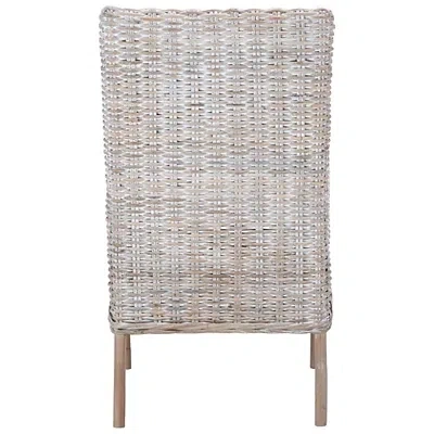 Kirkland's Whitewash Kubu Rattan Sarah Accent Chair In White