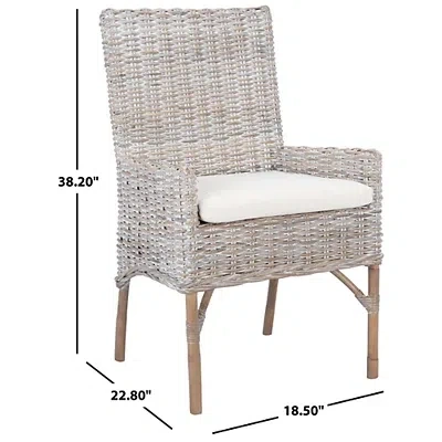 Kirkland's Whitewash Kubu Rattan Sarah Accent Chair In White
