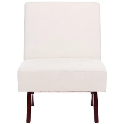 Kirkland's Bone White Linen & Walnut Olivia Accent Chair In White