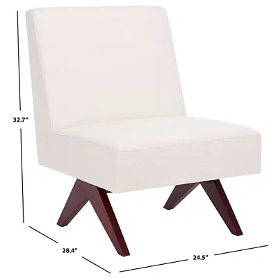 Kirkland's Bone White Linen & Walnut Olivia Accent Chair In White