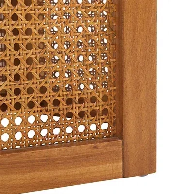 Kirkland's Rattan And Faux Marble Sophie Accent Table In Brown