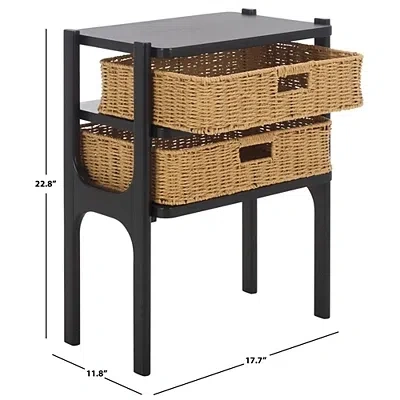 Kirkland's Dark Brown Woven 2-drawer Rosa Accent Table In Brown
