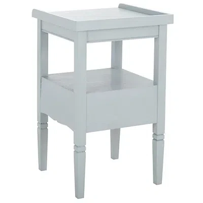 Kirkland's Sky Blue Wood Single Drawer Adelaide End Table In White