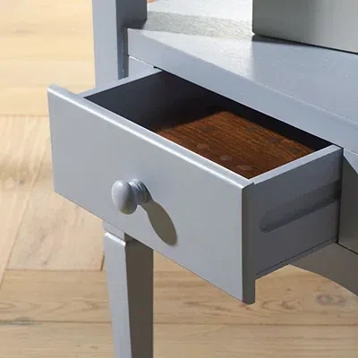 Kirkland's Sky Blue Wood Single Drawer Adelaide End Table In White